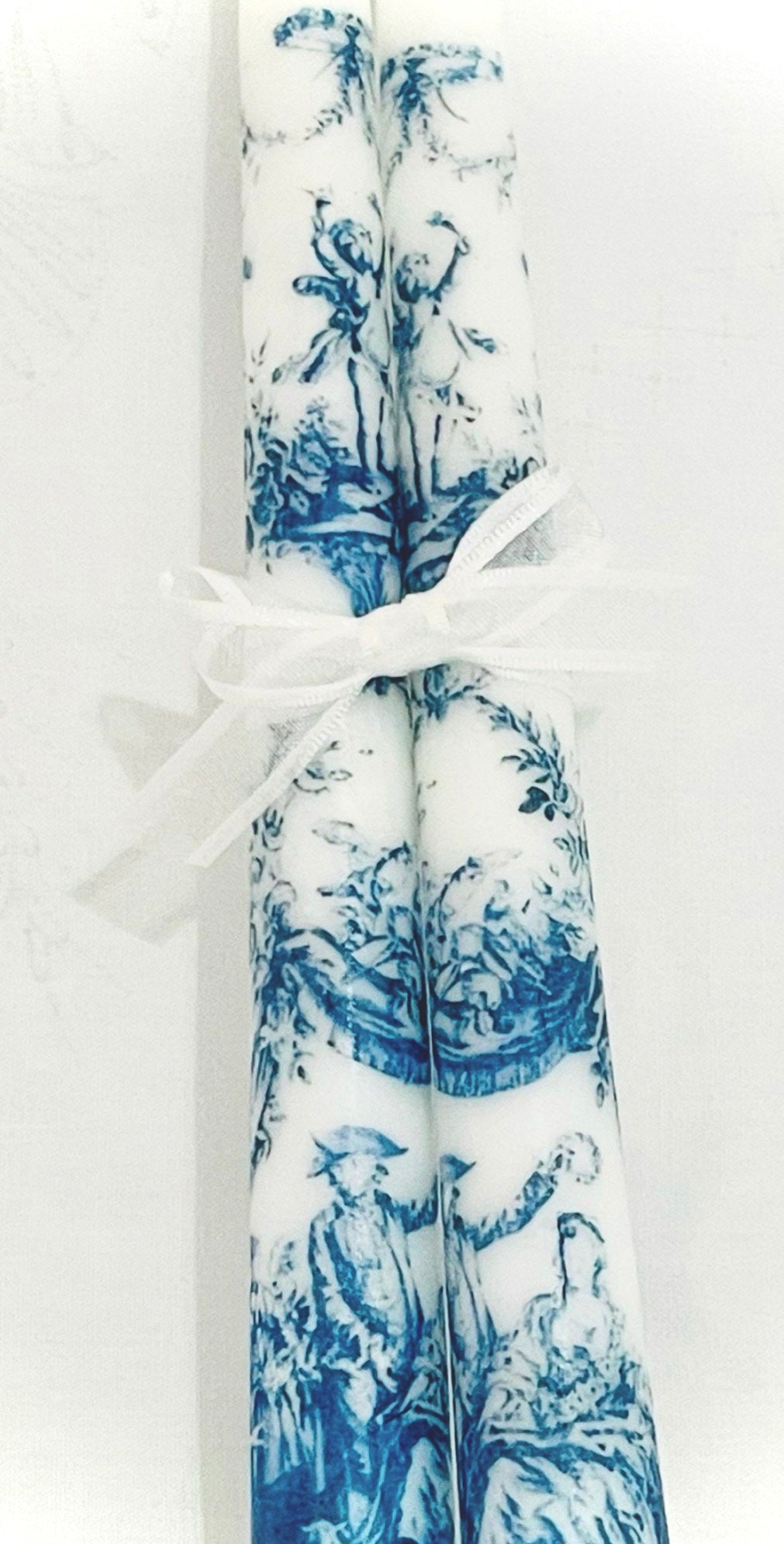 Blue Crown Rose Tapered Candles