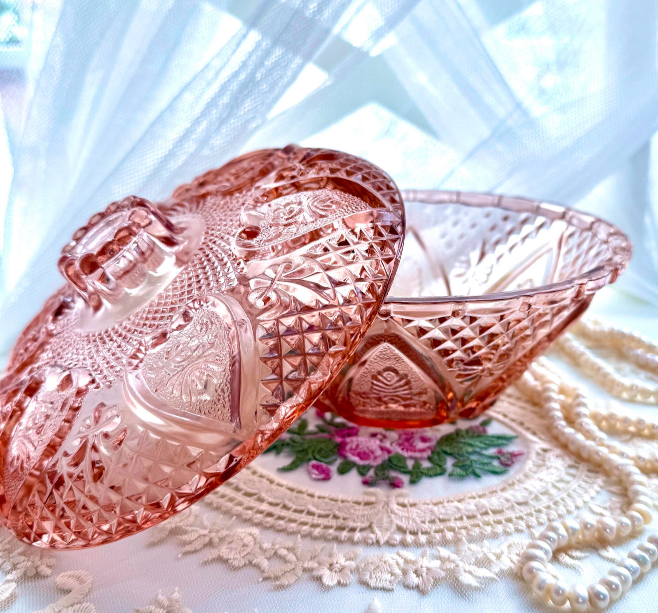 Pink Depression Glass Dish