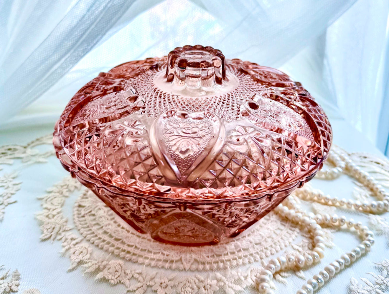 Pink Depression Glass Dish