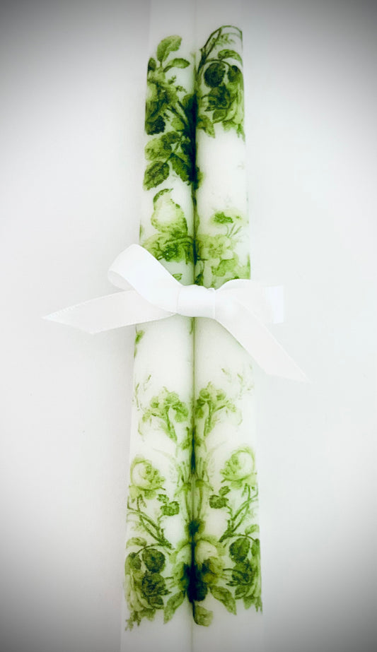 Green Bird Belle Tapered Candles