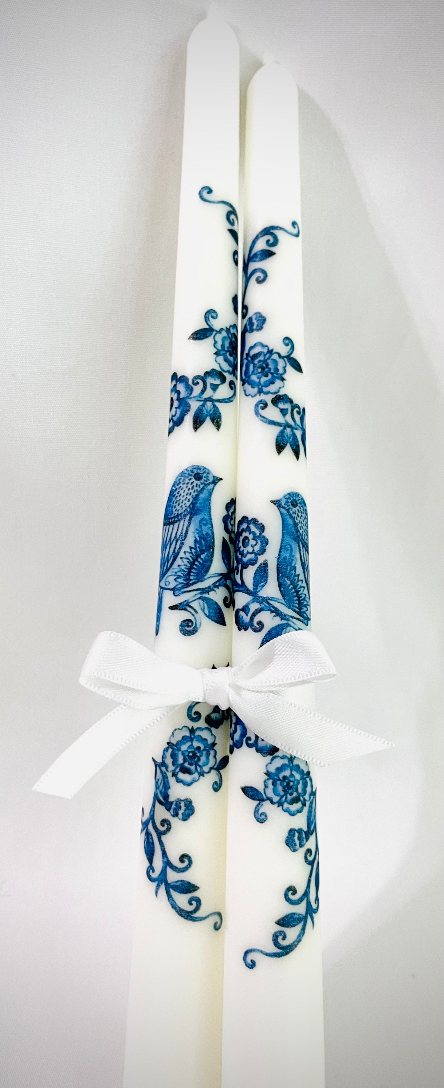 Blue Chinoiserie Tapered Candles